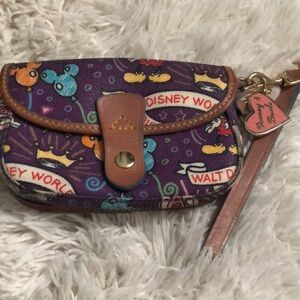 Disney Purple Wristlet with Brown Trim